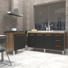 Balcão Cozinha Gabinete Para Pia 138 Cm Carine E Balcão Fran