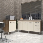 Balcão Cozinha Gabinete Para Pia 138 Cm Carine E Balcão Jane