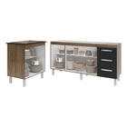 Balcão Cozinha Gabinete Para Pia 138 Cm Carine E Balcão Para