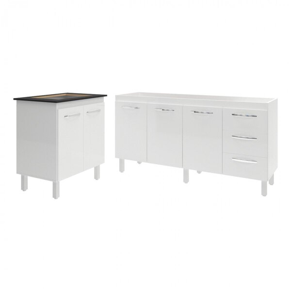 Balcão Cozinha Gabinete Para Pia 138 Cm Carine E Balcão Para