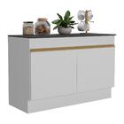 Balcão Cozinha Gabinete Pia 120cm 2 Portas Com Rodapé Veneza