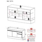 Balcão Cozinha Gabinete Pia 150cm Com Rodapé 3 Portas 1 Gavet
