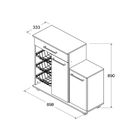 Balcão Cozinha Multiuso Ditália Mf-185 Branco/preto