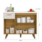 Balcão Cozinha Olinda Com Tampo E 3 Portas E 1 Gaveta