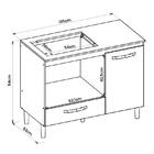 Balcão Cozinha Para Cooktop 105cm Com 1 Porta E 1 Gaveta