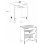 Balcão Cozinha Para Cooktop Com 2 Portas Multimóveis Cr20106