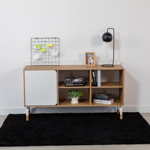 Balcão Credenza 1 Porta 1 Gaveta 136cm Home Office Flexus Han