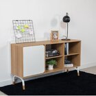 Balcão Credenza 1 Porta 1 Gaveta 136cm Home Office Flexus Han