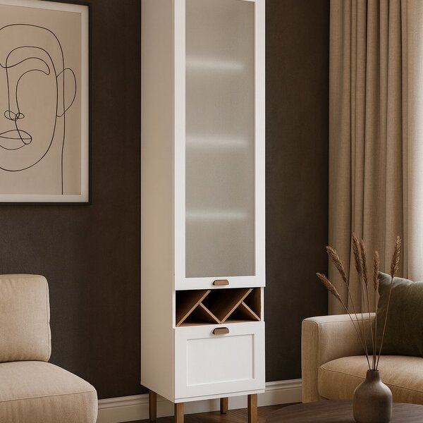 Balcão Cristaleira Para Cozinha 2 Portas De Vidro Provençal I