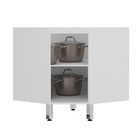 Balcão Canto Diagonal 1 Porta Branco 82,5x76x76cm Cristal-Suprema Luciane