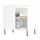 Balcão Canto Reto 80cm 1 Porta Branco 82,5x80x53cm Cristal-Suprema Luciane