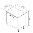 Balcão De 80cm Para Cozinha 2 Portas Bege/marrom