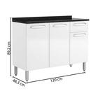 Balcão De Aço 3 Portas 1 Gaveta Com Tampo 7122 Evidence Berto