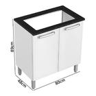 Balcão De Aço Para Cooktop Vazado Duplo 2 Portas Bertolini Ev