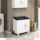 Balcão De Aço Para Tanque 1 Porta Sem Cuba Ideal Prime - Bran