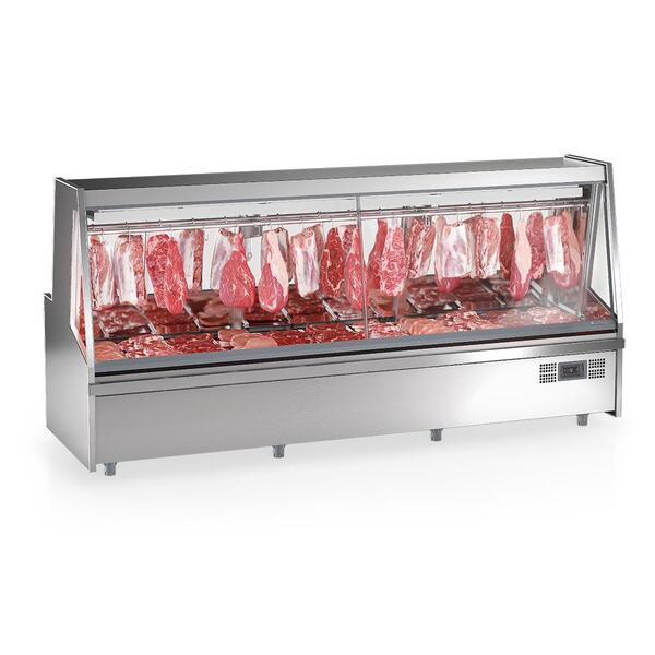Balcão De Açougue Refrigerado Turino Premium Aço Inox 220v Ga