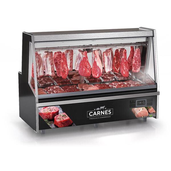 Balcão De Açougue Refrigerado Turino Premium Preto 127v Gatp-