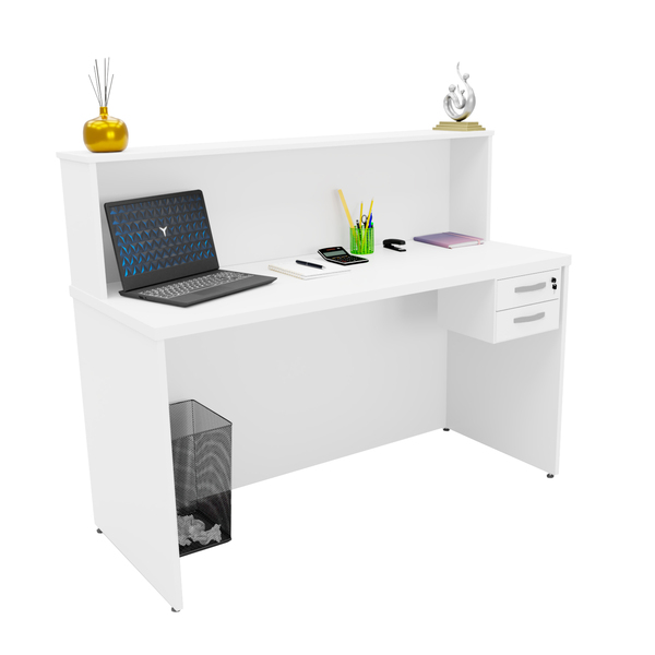 Balcão De Atendimento 15mm 1200x600 Com Gaveteiro - Branco