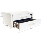 Balcão De Atendimento Caixa Modulado Em Vidro + Gaveta Dupla