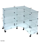 Balcão De Atendimento L Modulado Em Vidro Com Rodízios 1,00 X