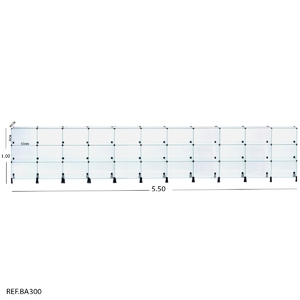 Balcão De Atendimento Modulado Em Vidro - 5,50 X 1,00 X 0,30 | Leroy Merlin