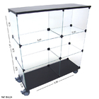 Balcão De Atendimento Modulado Em Vidro Com Base Mdf E Rodízi