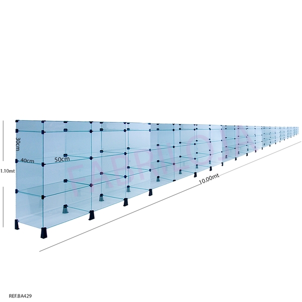 Balcão De Atendimento Modulado Em Vidro Com Porta Bijuterias