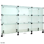 Balcão De Atendimento Modulado Em Vidro Com Rodízios - 1,50x