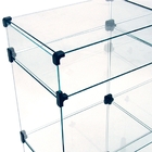 Balcão De Atendimento Modulado Em Vidro Com Rodízios - 10,00