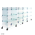 Balcão De Atendimento Modulado Em Vidro Com Rodízios - 2,00 X