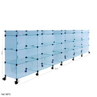 Balcão De Atendimento Modulado Em Vidro Com Rodízios - 3,00 X