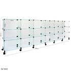 Balcão De Atendimento Modulado Em Vidro Com Rodízios - 3,00 X