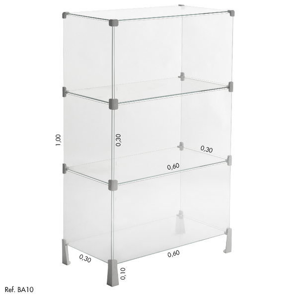 Balcão De Atendimento Modular Em Vidro - 0,60 X 1,00 X 0,30