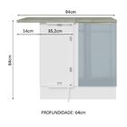 Balcão De Canto 1 Porta Branco/cinza Lux Madesa