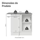 Balcão De Canto 1 Porta Branco Vik Madesa