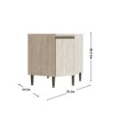 Balcão De Canto 1 Porta Greta  Crema