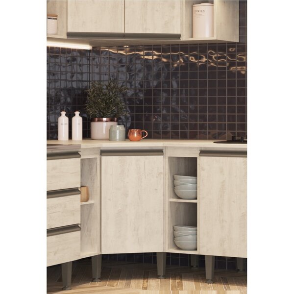 Balcão De Canto 1 Porta Greta  Crema