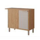 Balcão De Canto 1 Porta Luiza Yescasa Freijó/off White