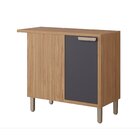 Balcão De Canto 1 Porta Luiza Yescasa Freijó/titanium