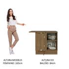 Balcão De Canto 1 Porta Rustic/cinza Lux Madesa