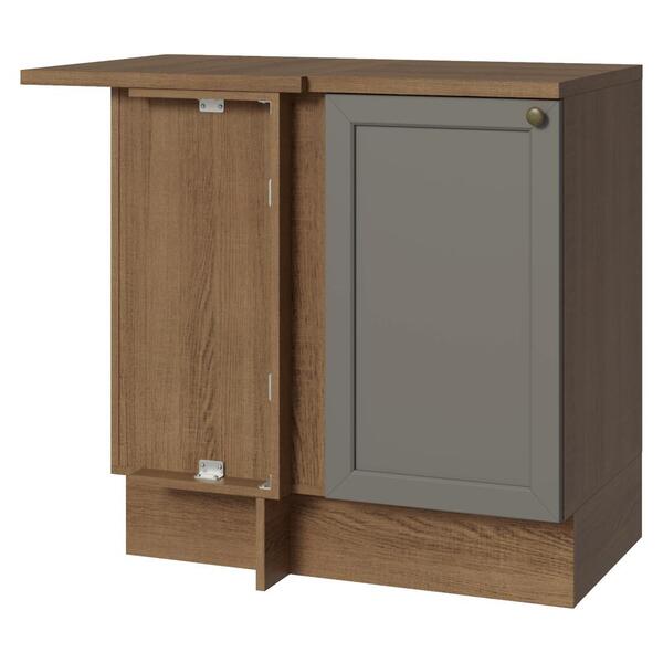 Balcão De Canto 1 Porta Rustic/cinza Vik Madesa