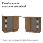 Balcão De Canto 1 Porta Rustic/cinza Vik Madesa