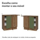 Balcão De Canto 1 Porta Rustic/verde Vik Madesa