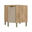 Balcão De Canto 1 Prateleira Floripa Freijó Vanilla