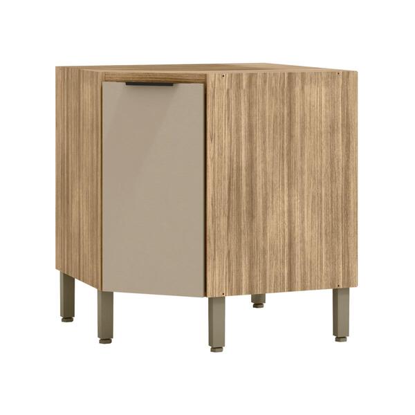 Balcão De Canto 1 Prateleira Floripa Freijó Vanilla