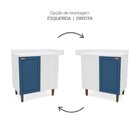 Balcão De Canto 90cm X 94cm Pérola Yescasa Azul/branco