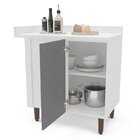 Balcão De Canto 90cm X 94cm Pérola Yescasa Cinza/branco