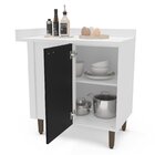 Balcão De Canto 90cm X 94cm Pérola Yescasa Preto/branco