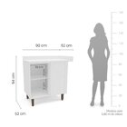 Balcão De Canto 90cm X 94cm Pérola Yescasa Preto/branco