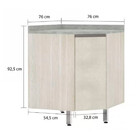 Balcão De Canto Anita Diagonal 1 Porta Luciane